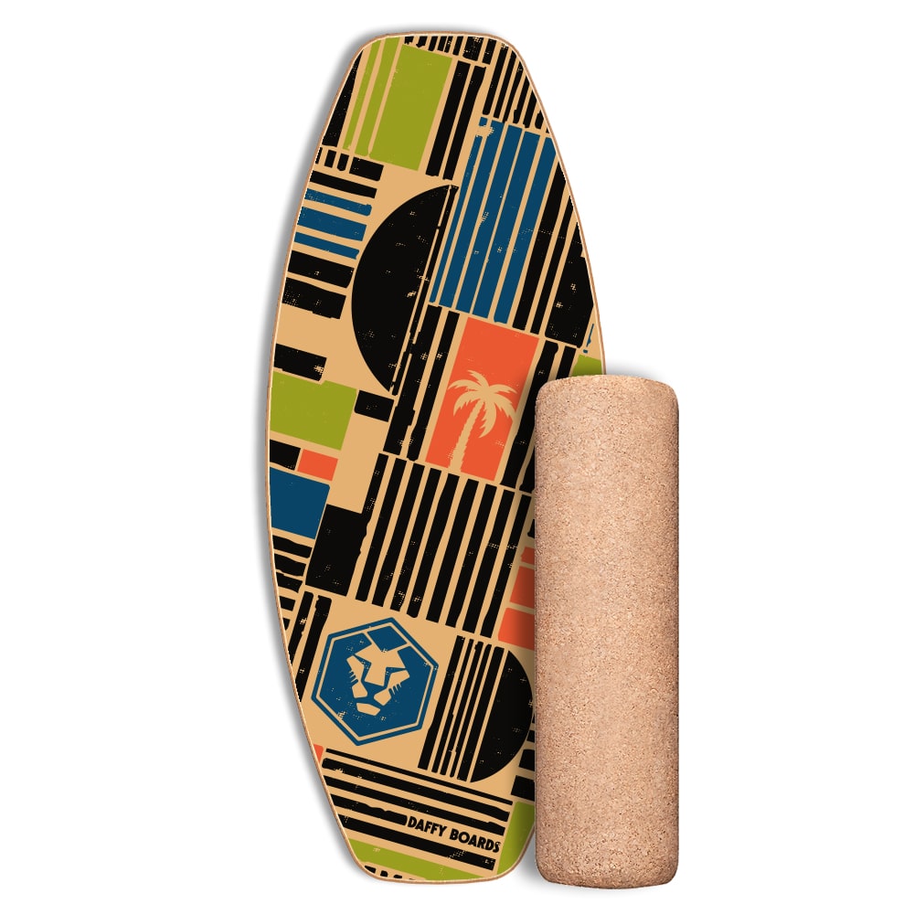 DAFFY Boards Allrounder Balance Board mit Korkrolle im schlichten Shapes Design