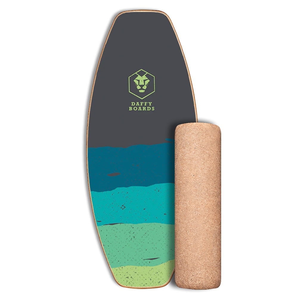 DAFFY Boards Allrounder Balance Board mit Rolle im Stripe Black Design