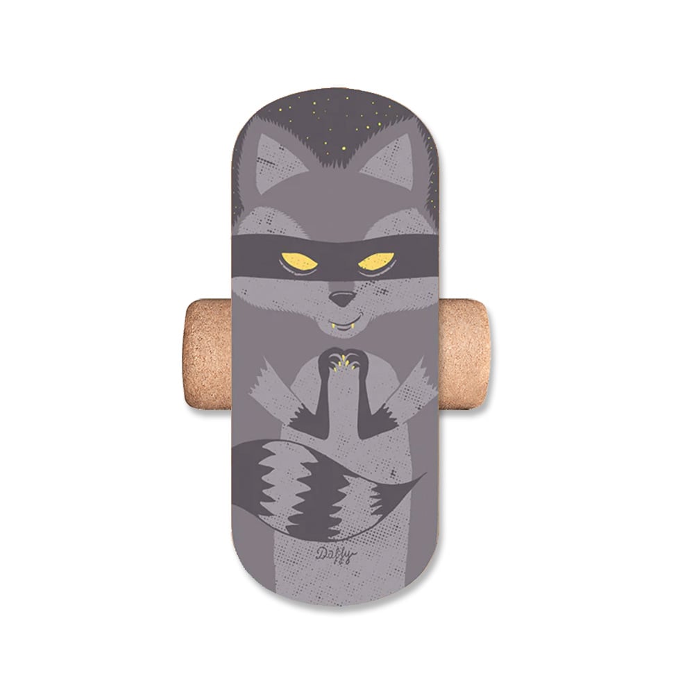 DAFFY Boards Kinder Balance Board mit Rolle im Waschbär Design