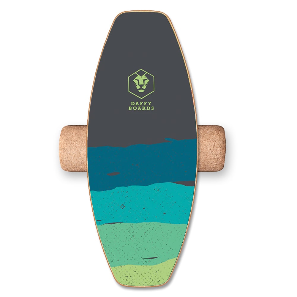 DAFFY Boards Allrounder Balance Board mit Rolle im Stripe Black Design