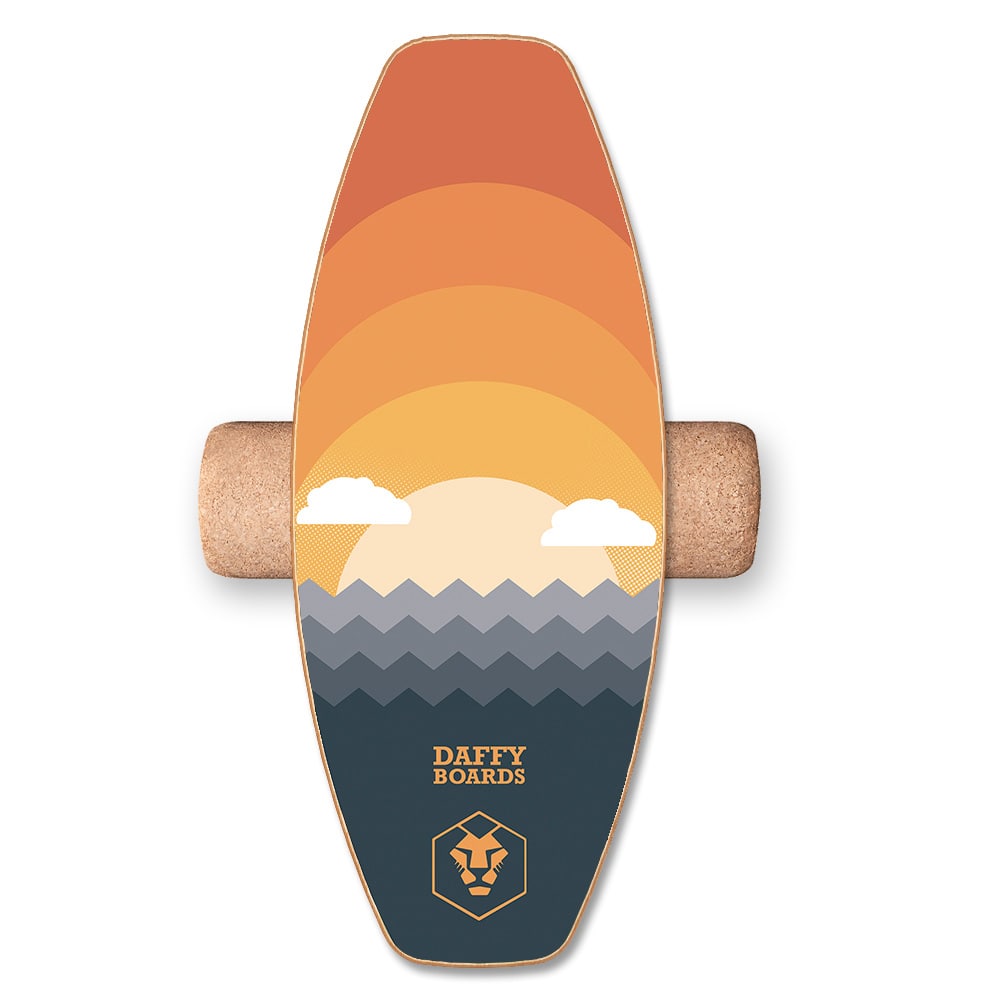 DAFFY Boards Allrounder Balance Board mit Rolle im Sunrise Design