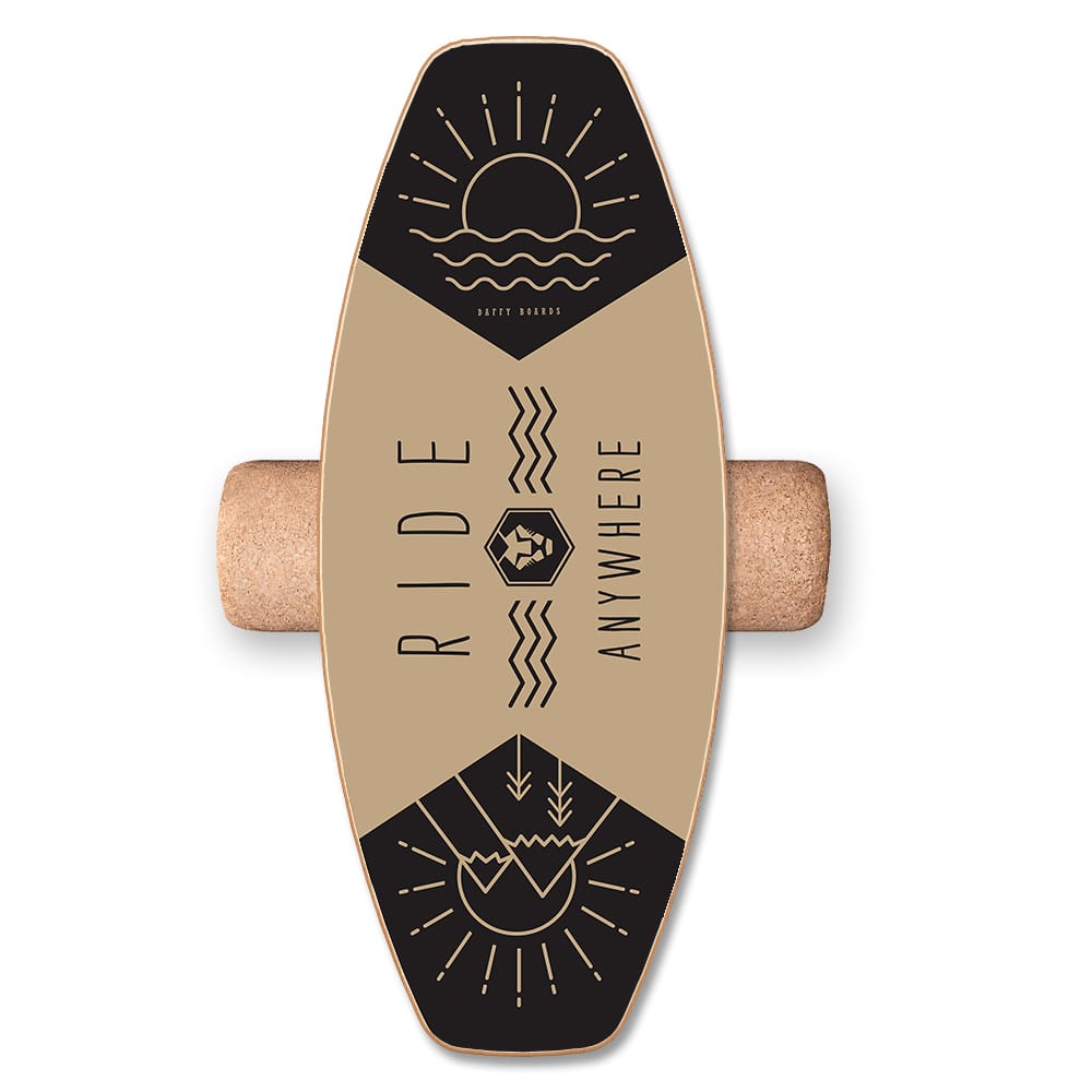 DAFFY Boards Allrounder Balance Board mit Rolle im Ride any Beige Design