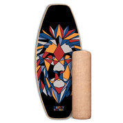 DAFFY Boards Allrounder Balance Board mit Rolle im Fractal Lion Design 