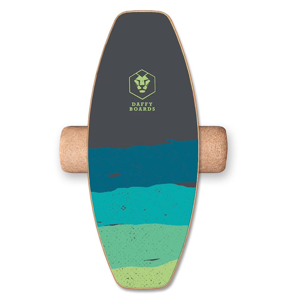 DAFFY Boards Allrounder Balance Board mit Rolle im Stripe Black Design 