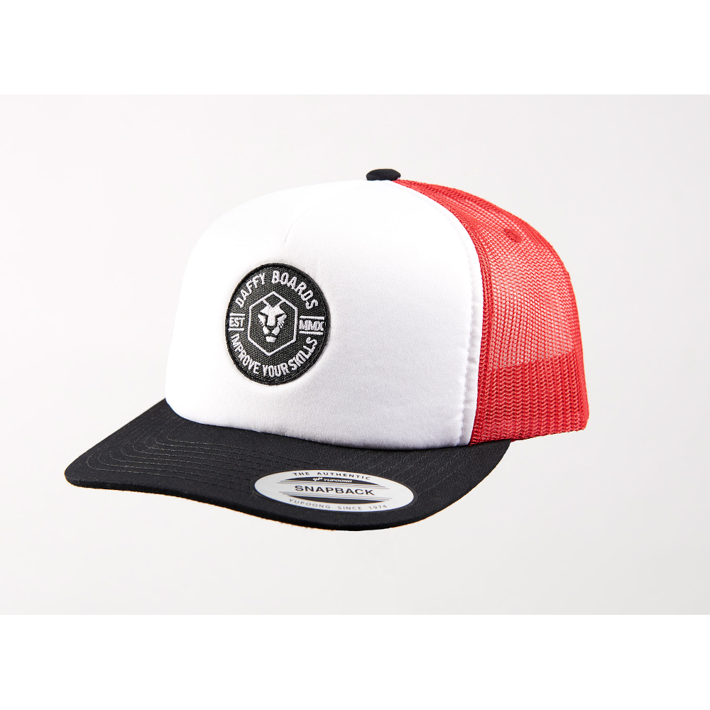 Mesh Hat - Schwarz/Weiß/Rot 